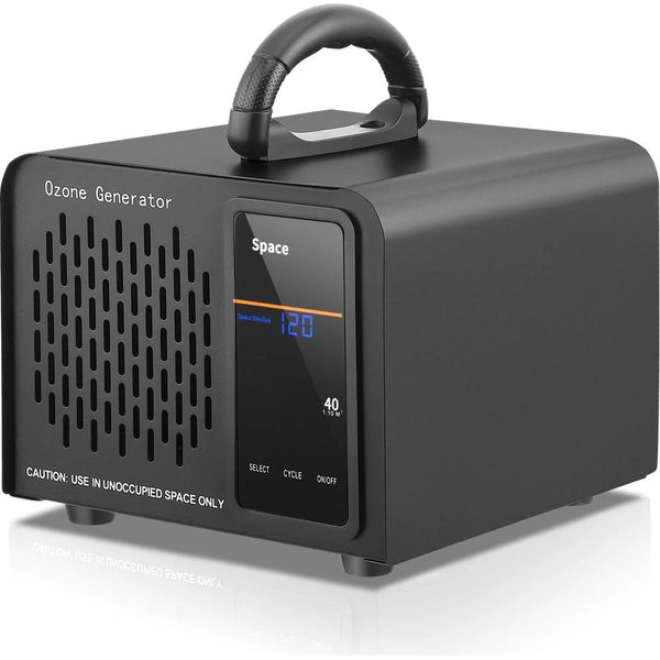 Generatore Di Ozono Purificatore D'aria - Ozonizzatore Industriale - 60000 Mg/H - Timer 120 Min - Touchscreen - Fino A 400 M² - Per Auto, Casa, Animali Domestici - Nero-image