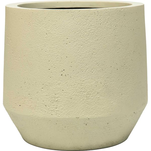 Vivanno Vaso Da Fiori In Fibra Di Vetro Nexora Rotondo, Vesuvcreme Opaco - 31X28 Cm-image