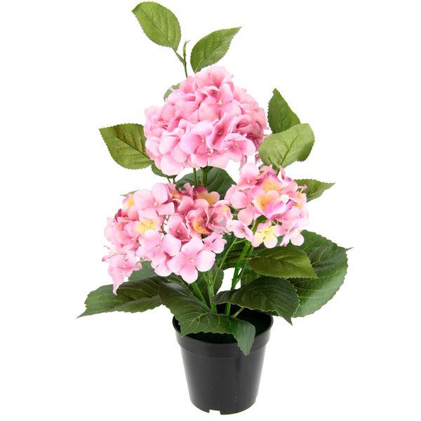 Kunstblume I.Ge.A. "Hortensien", Rosa, B:35Cm H:50Cm L:35Cm, Polyester, Kunstpflanzen, KüNstliche Hortensie Im Topf Blume Hortensienbusch KüNstlich Pflanze-image