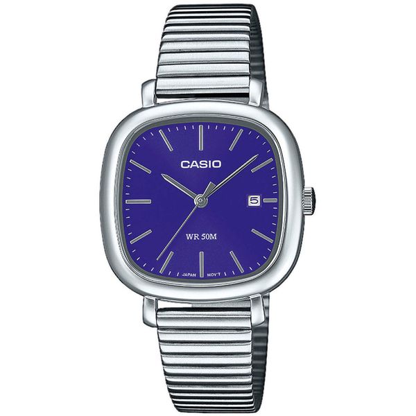Quarzuhr, Lila (Edelstahlfarben, Blau), Casio Timeless Collection, Armbanduhren, Damen, Quarzuhr, Armbanduhr, Damenuhr, Herrenuhr, Edelstahlarmband, Analog, Tag-image