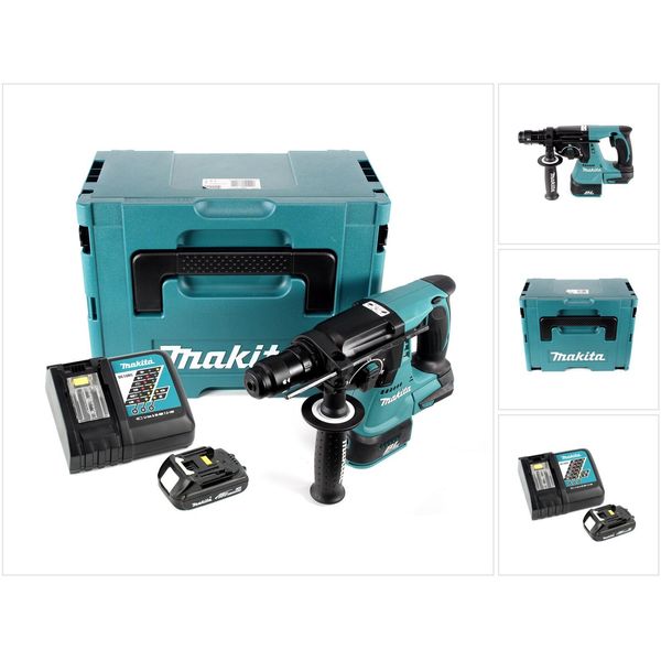 Makita Dhr 243 RY1J Martello Combinato A Batteria 18 V Brushless + 1X Batteria 1,5 Ah + Caricabatteria + Makpac-image