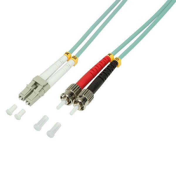 Logilink Cavo Patch Duplex In Fibra Ottica OM3 50/125µ Lc/St Turchese 1 M-image