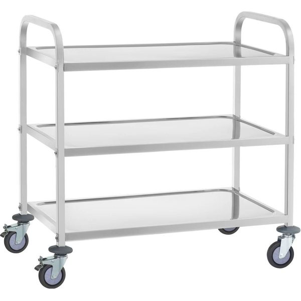Carrello Di Servizio Royal Catering - Acciaio Inox - 3 Ripiani - Ripiani: 90 X 50 Cm - 500 Kg --image