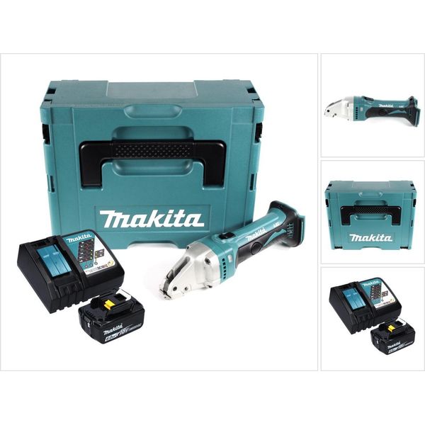 Makita Djs 161 RG1J Cesoia Per Metallo A Batteria 18V In Valigetta Makpac + 1X Batteria 6,0 Ah + Caricabatterie-image