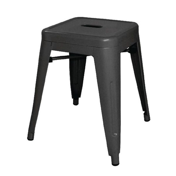 Bolero Bistro Sgabelli Bassi Da Bistrot In Acciaio Altezza Seduta 46 Cm (4 Pezzi)-image