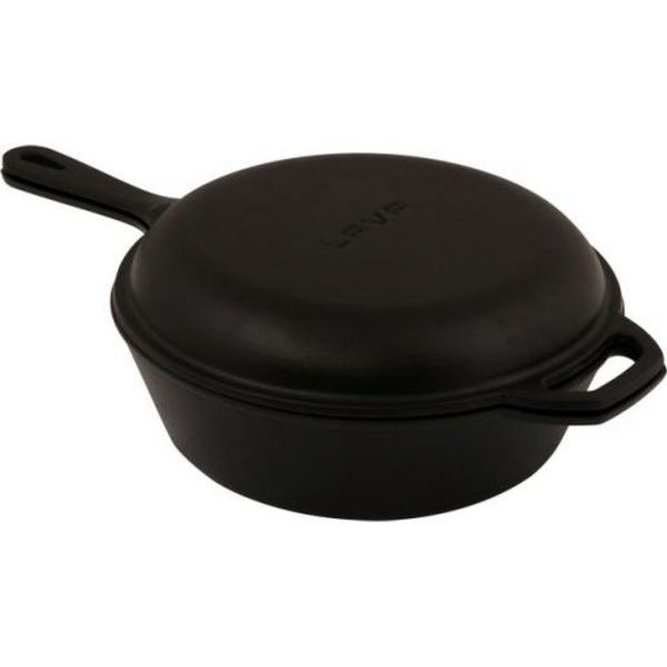Lava Metal Padella Doppia Profonda In Ghisa 26 Cm - Nero-image