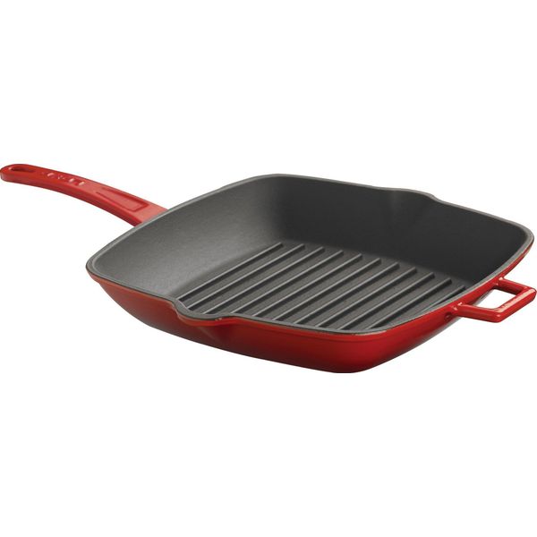 Lava Metal Padella Per Grigliare In Ghisa 20X20 Cm - Rosso-image