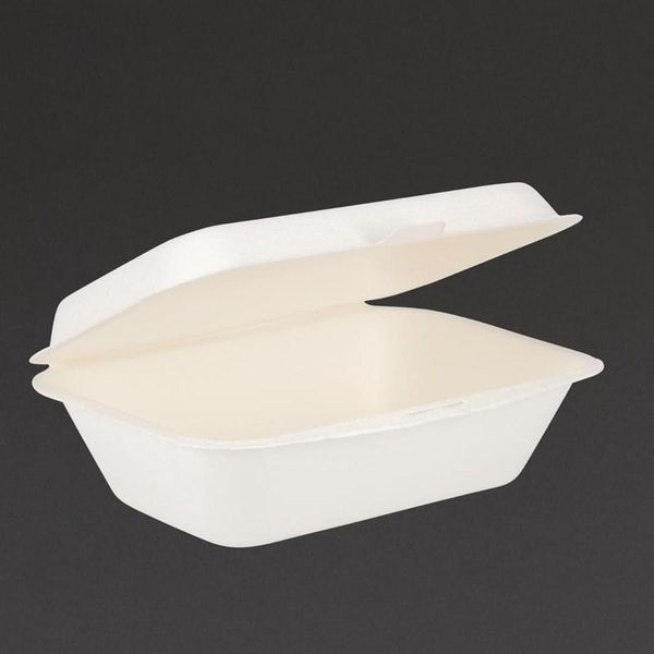 Fiesta Compostable Contenitore Per Canne Da Zucchero Con Coperchio Incernierato 18,2Cm-image