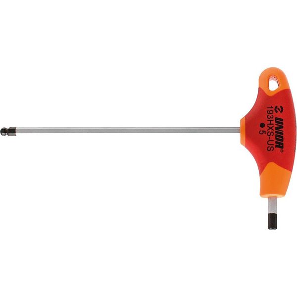 Chiave Esagonale A Sfera Unior Rossa Con Impugnatura A T 3 Mm 193HXS-US-image