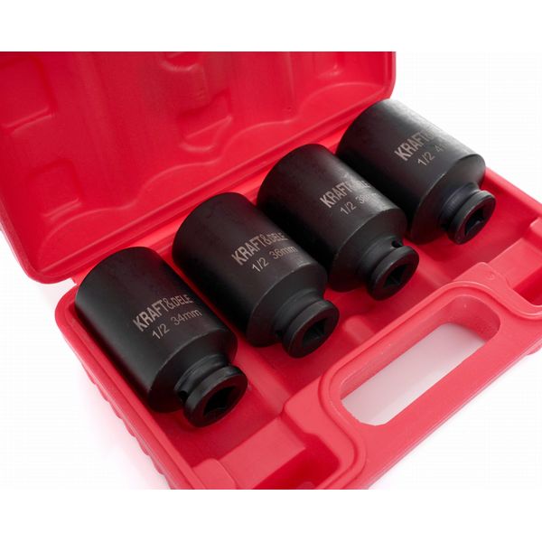 Kraft&Dele KD11754 Bussole A Percussione 1/2" 6-Angolo 4 Pz"-image