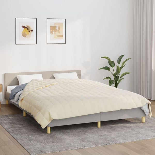 Vidaxl Coperta Pesata Crema Chiaro 220X235 Cm 15 Kg Tessuto - Coperta Pesata - Coperta Pesata - Coperta Pesata - Coperta-image
