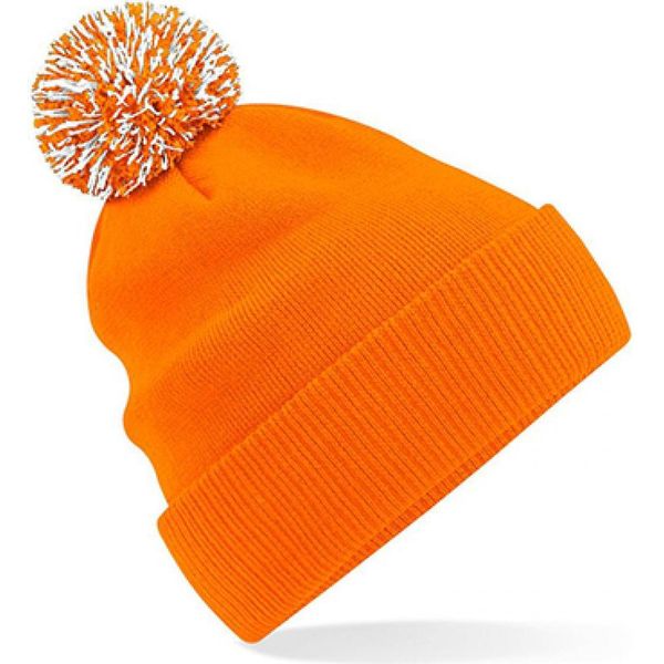 Beechfield B450 | Snowstar Beanie Cappello Invernale - Colore: Arancione/Bianco - Taglia: Unica-image