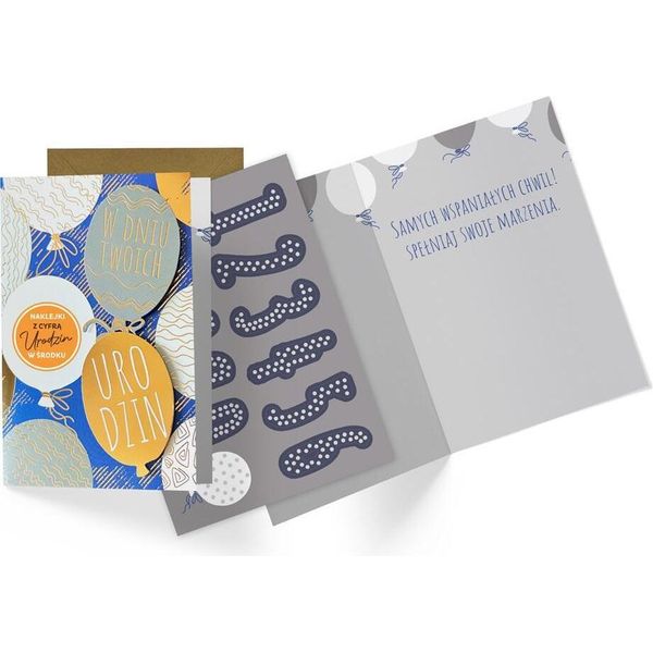Biglietto Di Auguri DK-1163 - Il Regalo Perfetto Per Il Compleanno Di Un Uomo! Numeri Personalizzati E Palloncini Colorati Renderanno Il Giorno Più Speciale!-image