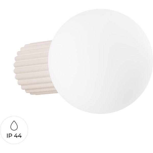 Lampada Da Parete Halo Beige IP44 1Xg9 8W Alluminio/Vetro 12X17X12Cm Sollux Lighting-image