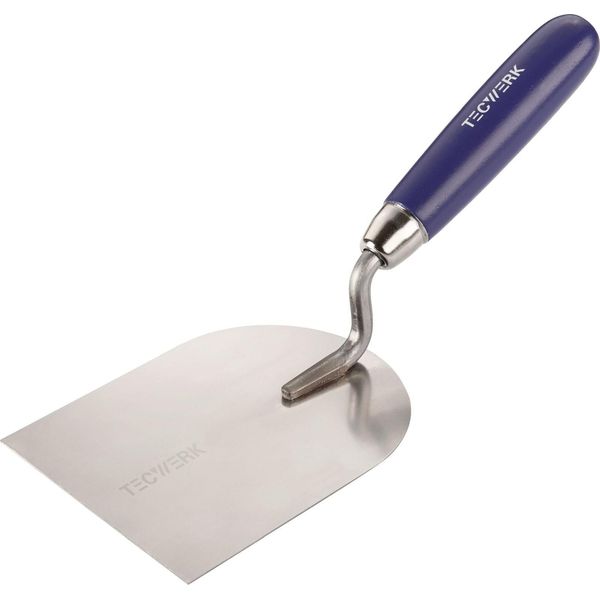 Frattazzo Da Stuccatore Larghezza 100 Mm Inox, Con Manico In Faggio Acciaio Inox-image