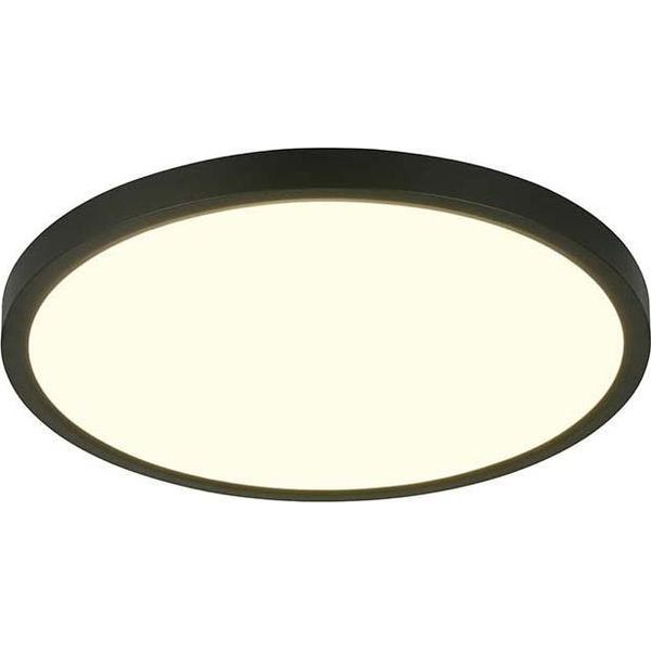 Lampada Da Soffitto A Led, Metallo, Nero Opaco, Interruttore Dimmer, D 40 Cm-image