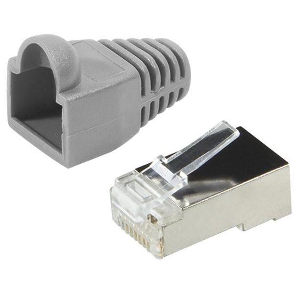 Logilink Spina RJ45 Cat.5E Con Protezione Da Piegatura Grigio 100 Pezzi-image