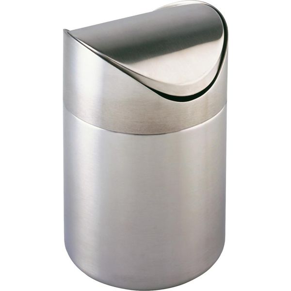 Wenko Cosmetici Coperchio Oscillante Bidone Della Spazzatura Bagno Otranto 3 L Acciaio Inox Cucina-image