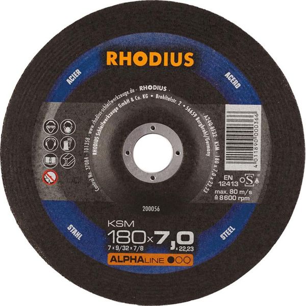 Rhodius 200056 Grinding Disc Diameter 180 Mm Bore Diameter 22.23 Mm Steel 1 Pc(S)-image