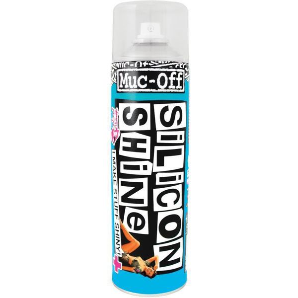 Muc-Off, Lubrificante/Prodotto Per La Cura, Silicon Shine, Bomboletta Spray Da 500 Ml, Sigilla La Superficie Dopo Il Lavaggio, Riduce L'attrito Di Ammortizzatori E Forcelle-image