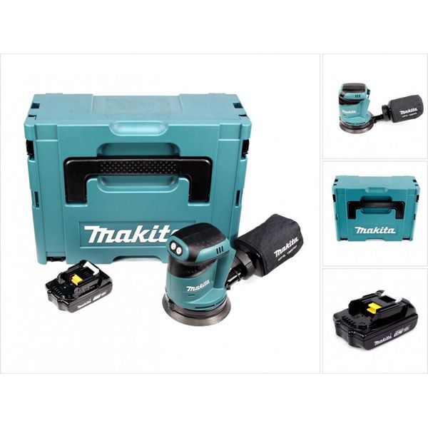Makita Dbo 180 Y1J Levigatrice Orbitale A Batteria 18V + 1X Batteria 1,5Ah + Valigetta Makpac - Senza Caricabatterie-image