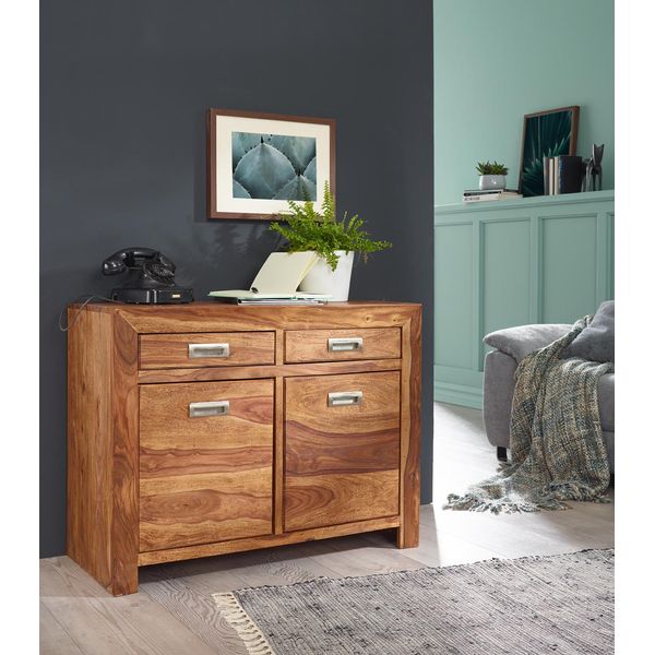 Wohnling Credenza In Legno Massiccio Sheesham 90 X 40 X 70 Cm Montata - Legno Massiccio; WL1.316-image