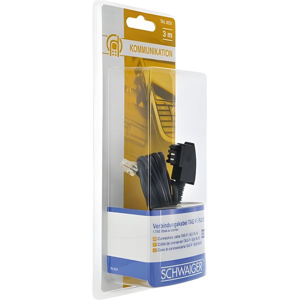 Schwaiger TAL6531533 Schwaiger Dsl-Kabel RJ12 6P2C -> TAE-F 6P4C 3M Schwarz-image