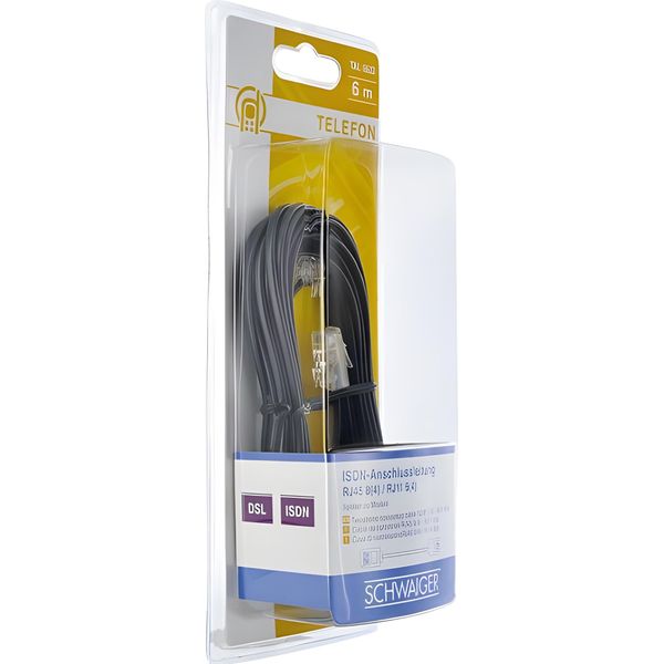 Schwaiger TAL6632533 Schwaiger Modem-Kabel RJ11 6P2C -> RJ45 8P2C 6M Schwarz-image