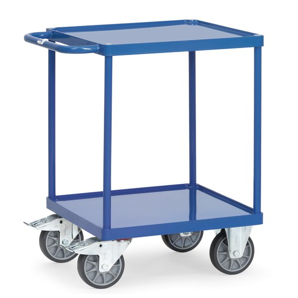 Carrello Da Tavolo Fetra In Lamiera D'acciaio Quadrata 2 Ripiani 600X600Mm Area Di Carico-image