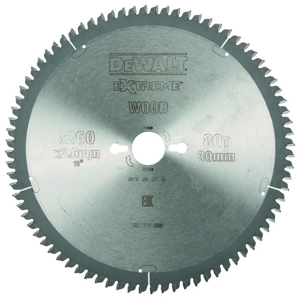 Dewalt Circular Saw Blade Dewalt 260Mmx30Mm 80T-image