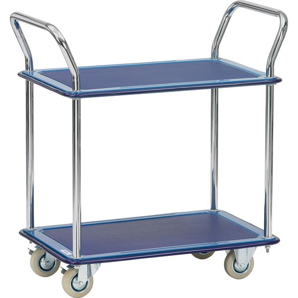 Carrello A Ripiani Fetra 2 Ripiani Piattaforma In Lamiera D'acciaio-image