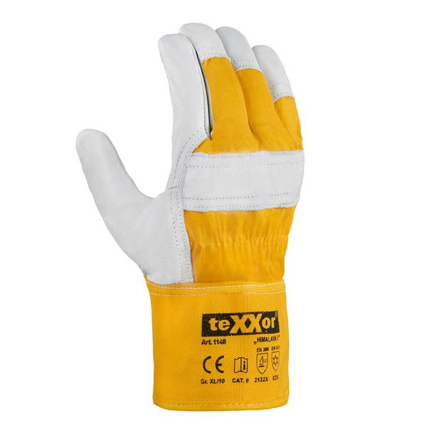 Texxor® Guanti Da Cantiere Invernali In Pelle Bovina Himalaya I, Pelle Naturale/Giallo Drell-image