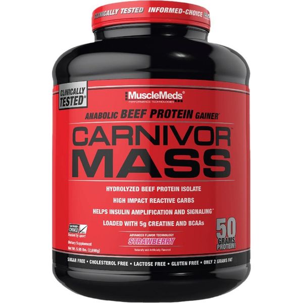 Musclemeds Carnivor Mass 2688-2744 G Fragola / Guadagnatori / Guadagnatore Anabolico Di Manzo-image