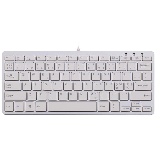 R-GO Tools R-Go Tools Tastiera Ergonomica R-Go Compact, Tastiera Compatta, Design Piatto, Qwerty (Nordic), Con Cavo, Bianco-image