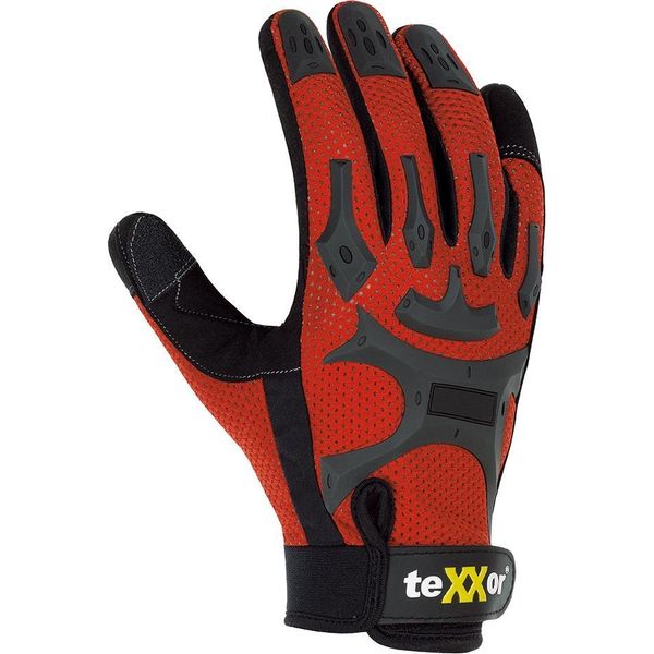 Texxor® Guanti In Pelle Finta Topline Buckley, Confezione Self-Service, Rosso/Nero-image