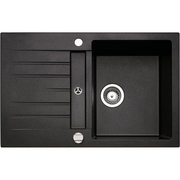 Naber Lavello Da Incasso Corto 780 Larghezza Mobile 50 Cm Granito Nero 1106041-image