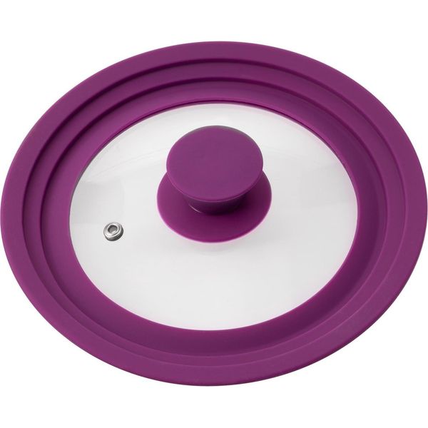 Bremermann Coperchio Universale Per Barattoli Con Bordo In Silicone, 16/18/20 Cm, Viola, Piccolo-image