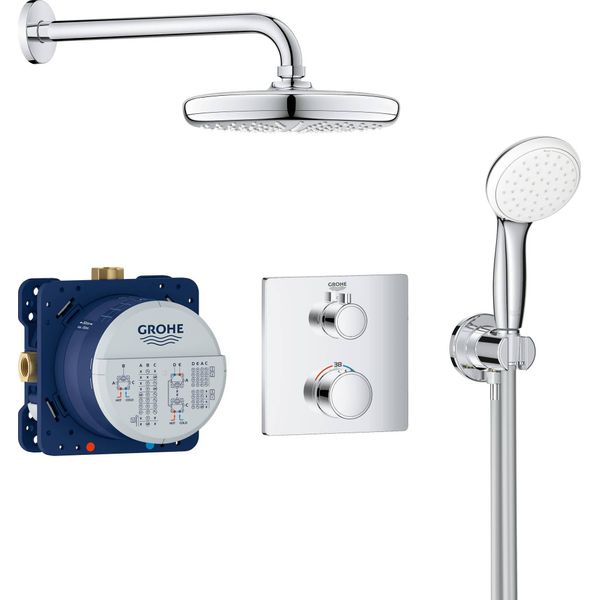 Sistema Doccia A Incasso Grohe Grohtherm Con Tempesta 210 Cromo-image