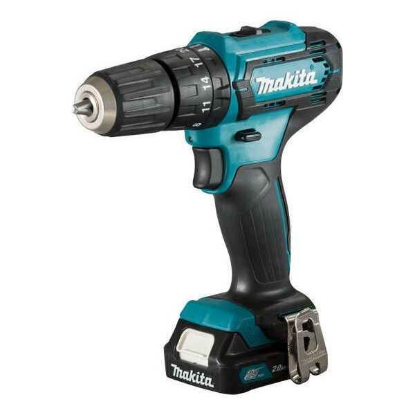 Trapano A Percussione Makita 12V Cxt - 2 Batterie BL1021B 2.0Ah - 1 Caricatore DC10WD HP333DWAE-image