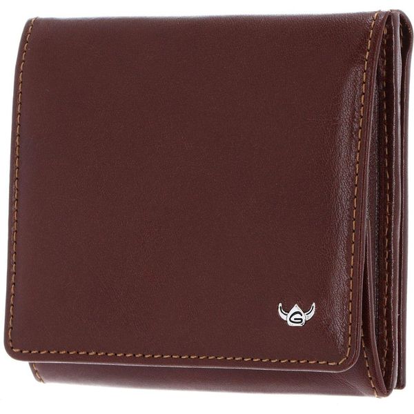 Golden Head Portafoglio Scatola Viennese Colorado Rfid Protect Billfold Coin Wallet With Large Coin Compartment Tobacco Marrone-image