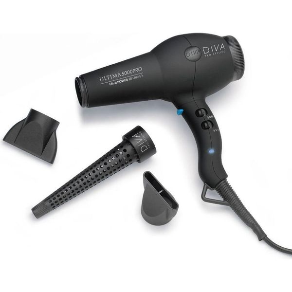Diva Pro Styling Ultima 5000 Pro Ionic Conditioning Hair Dryer 2200W Nero-image