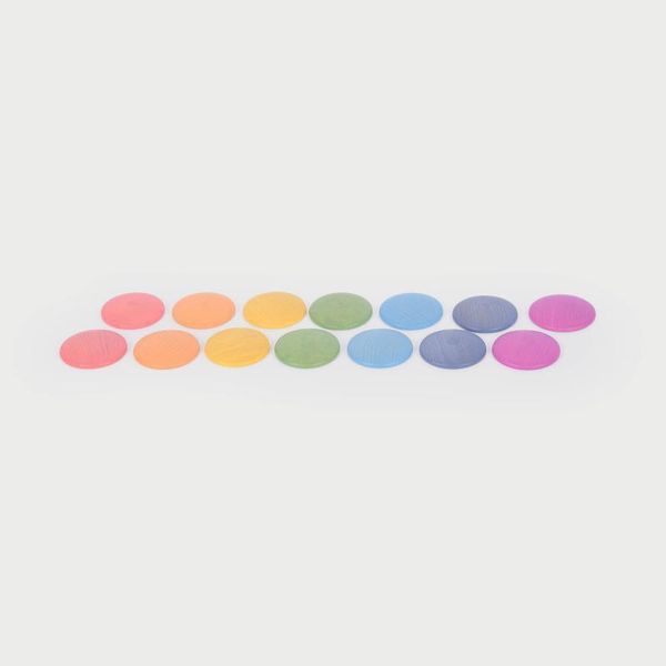 Dischi Di Legno Arcobaleno Tickit - Giocattolo Educativo 14 Pezzi-image