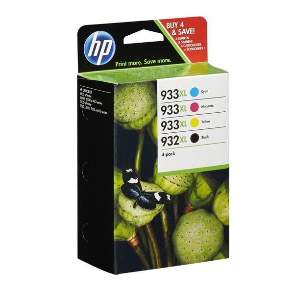 Confezione Da 4 Cartucce D'inchiostro Originali Hp 932XL Nero/933Xl Ciano/Magenta/Giallo Cartuccia Della Stampante 4 Pezzi Resa Elevata (Xl) Nero, Ciano, Magenta, Giallo-image