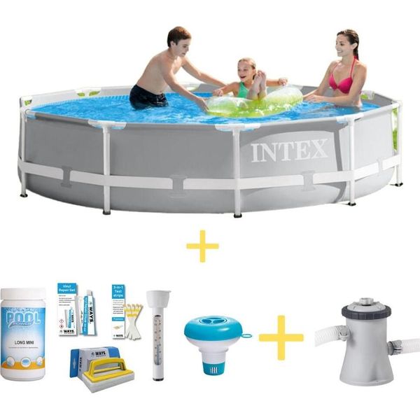 Piscina Intex Prism Frame - 305 X 76 Cm - Include Pacchetto Di Manutenzione Ways E Pompa Filtro-image