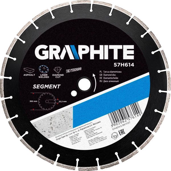 Grafite Lama Diamantata 350 X 25,4 Mm, Segmentata, Saldata Al Laser-image