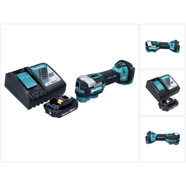 Utensile Multifunzione A Batteria Makita Dtm 52 RA1 18 V Starlock Max Brushless + 1X Batteria Ricaricabile 2,0 Ah + Caricabatterie-image