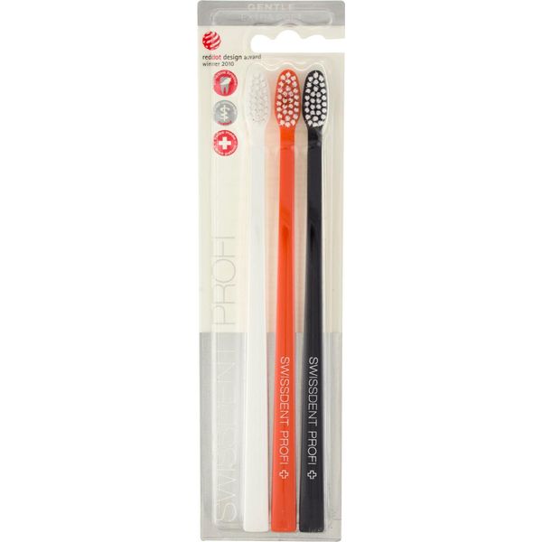 Spazzolini Swissdent Gentle Extra-Soft (Nero, Arancione, Bianco) 3 Pz-image