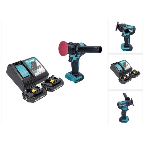 Makita Dpv 300 Ra Lucidatrice A Batteria 18 V 50 / 80 Mm Brushless + 2X Batteria Ricaricabile 2,0 Ah + Caricabatterie-image