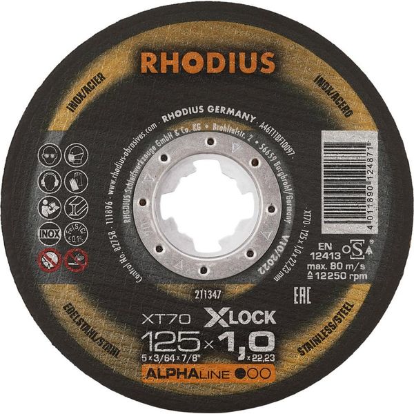 25X Disco Da Taglio Rhodius XT70 | Ø125 Mm - Spessore 1,5 Mm - X-Lock | Forma: Diritta-image