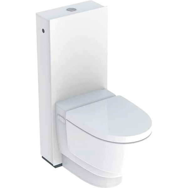 Geberit Aquaclean Mera Classic, Wc Di Superficie E A Pavimento Pannello Frontale In Vetro Bianco, Sistema Completo-image